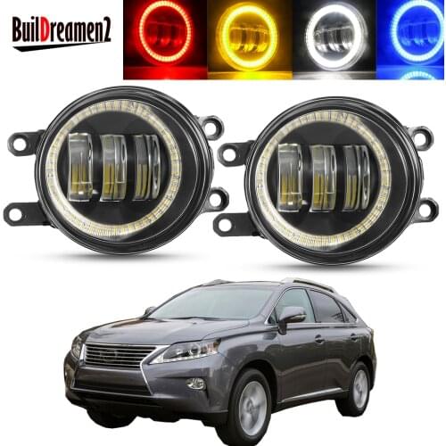 2 X Car Angel Eye Fog Light Assembly LED Lens Fog Daytime Running Lamp DRL 30W 12V For Lexus RX350 RX450h 2010 2011 2012 2013