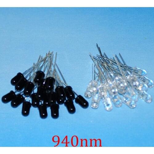 20pcs 5mm 940nm IR LED Assorted Infrared Emitter And IR Receiver Diode 20pairs Diodes 5mm 940nm IR Infrared LED Diode LEDs Lamp
