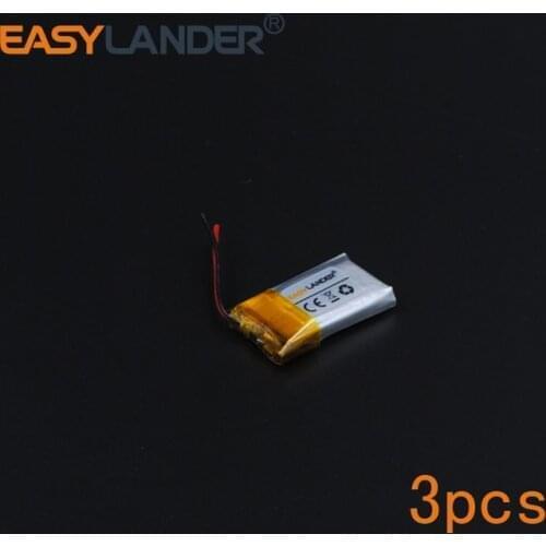 3pcs/Lot 3.7V 60mAh Rechargeable li Polymer Li-ion Battery For bluetooth headset mp3 mp5 mouse Bracelet Wrist Watch 381220