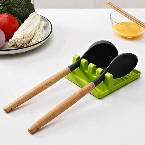 3pcs Plastic Spoon Rest Holder Kitchen Organizer Storage For Spatula Pot Lid Non-slip Multifunction Chopsticks Shelf Storag Rack