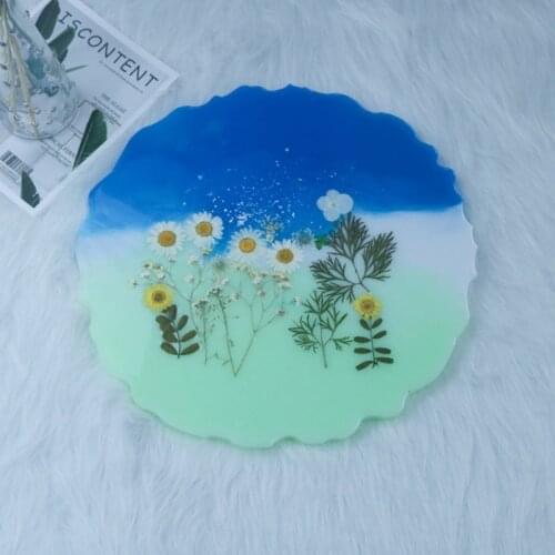 5 Pcs/Set Coaster Tray Epoxy Resin Mold Cup Mat Pad Silicone Mould DIY Crafts Decorations Ornaments Casting Tools