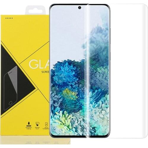 500pcs Full Cover 3D Curved Tempered Glass For Samsung Galaxy S21 Ultra S20 Plus S10 E S9 Note 20 10 9 Screen Protector with Box