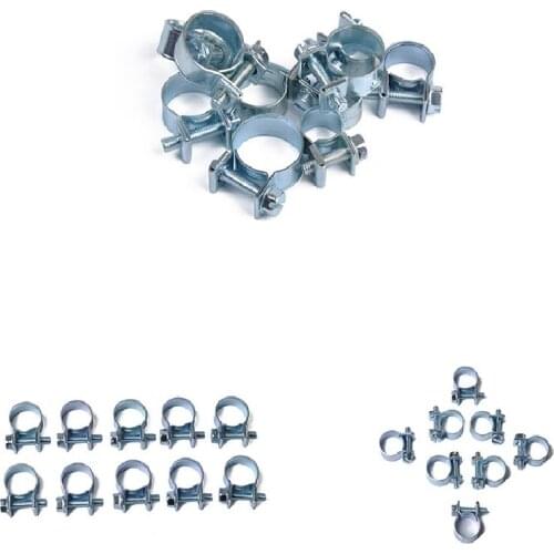 60Pcs 10 Size Mini Fuel Injection Style Hose Clamp Assortment Kit For Diesel Petrol Pipe