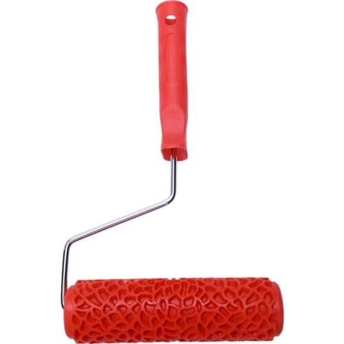 7Inch Embossed Painting Roller with Plastic Handle for Wall Decor - EG317T_Stone