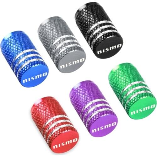 Aluminum New Wheel Tires Valves Tyre Stem Air valve Caps fit for Nissan Nismo Juke Note Navara Leaf Qashqai Xtrail Car styling