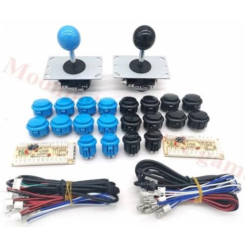 Arcade DIY Kit 2players Zero Delay Arcade Game USB Encoder PC Joystick with 8 Way sanwa Joystick and push Button for Mame Jamma