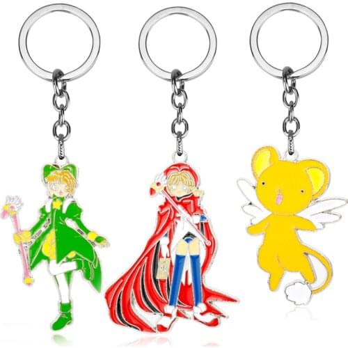 Dongsheng Anime Magical Girl Keychain Cardcaptor Sakura Card Captor Sakura Keychain Cerberus Kero Pendant Key Chains -50