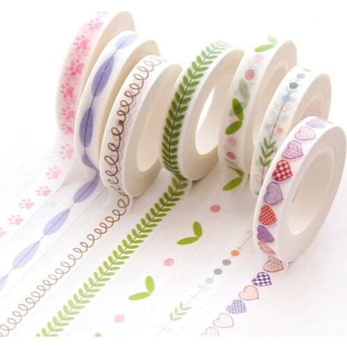 7mm*10m Beautiful Plant Green Leaves Decorative Washi Tape Paper DIY Scrapbooking Masking Tape School Office Supplies