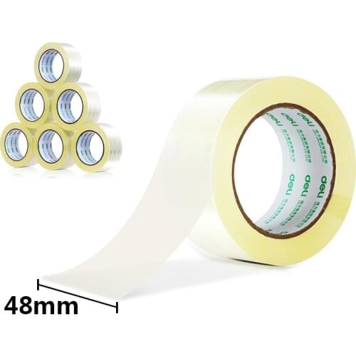 Deli High Quality High Transparent Sealing Tape Packing Tape 48mmx100y (91.4m/roll) 6 Rolls Office Supplies 30205