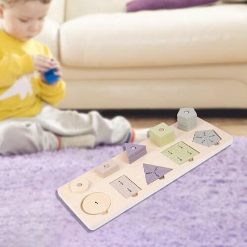 Wood Montessori Mathematics Toys Fraction Puzzles for Kids 2-5 Years Old