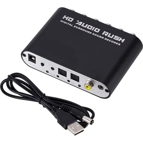 DTS / AC3 Audio Decoder DTS/Ac-3 Optical To 5.1-Channel Analog Converter Digital Audio Decoder With Aux Jack EU/US Plug