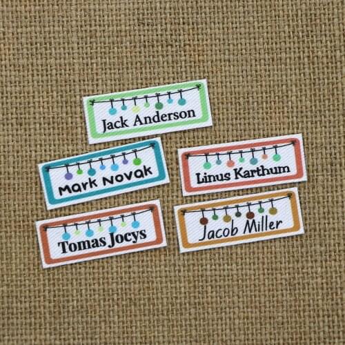 100 pieces Custom Ironing Labels, Logo or Text, Personalized Brand , Cotton printed labels, Custom Design (YT071)