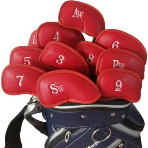 Golf Irons Headcover Head Cover Thick PU Leather 12pcs/set Golf Headcovers