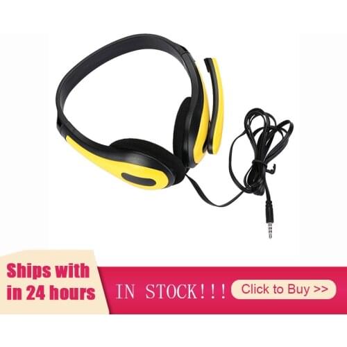 3.5mm Over-ear Gaming Headphones Stereo Earphones Red Yellow Blue Headset With Microphone For Laptop PC Computer Tablet Gamer