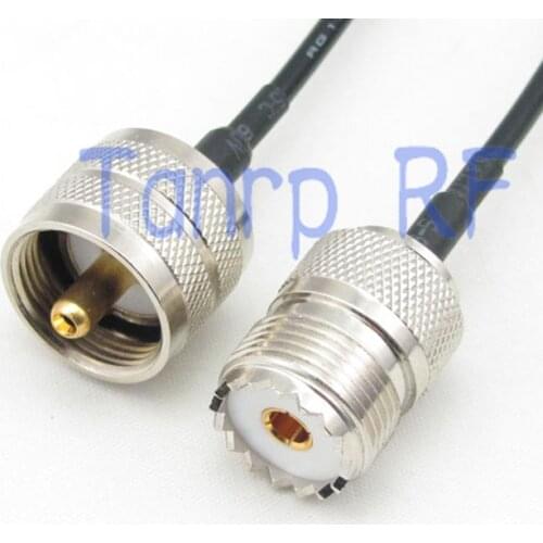 50CM Pigtail coaxial jumper cable RG174 extension cord 20in UHF male PL259 plug to UHF female SO239 RF connector adapter