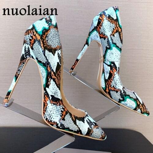 8/10/12CM Pointed Toe Leopard Leather High Heel Shoes Woman Platform Pumps Dress Wedding Shoes Women Pump Shoe High Heels Sandal