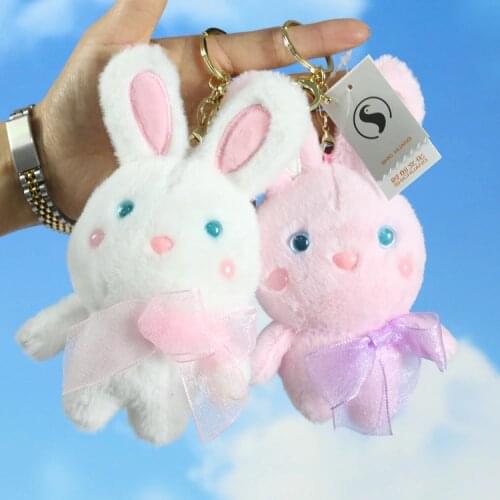 Beautiful simulation bunny pendant plush Featured Exquisite Keychain bag decoration soft Soothing doll christmase wedding gift