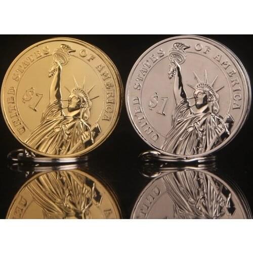 Creative Compact Butane Lighter Gas Lighter Inflated Jet Pendant Coin Bar One Dollar Metal Gift Keychain NO GAS