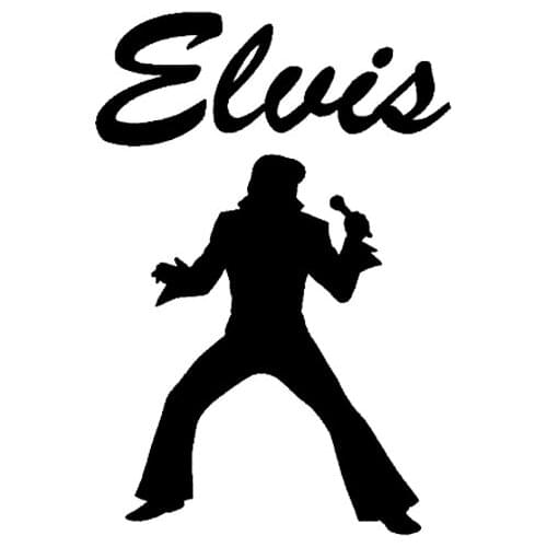 Personality Elvis DJ Music Car Sticker Pvc Fashion Auto Accessories Reflective Waterproof Sunscreen Decal Black/silver 14cm*10cm