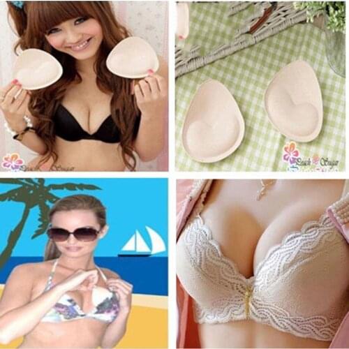 1 Pair HOT Women Summer Sponge Foam Bra Pads Chest Cup Breast Bra Bikini Intimates Accessories Insert Chest Pad