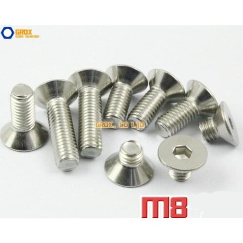 M8 304 Stainless Steel Countersunk Socket Allen Bolt Screw