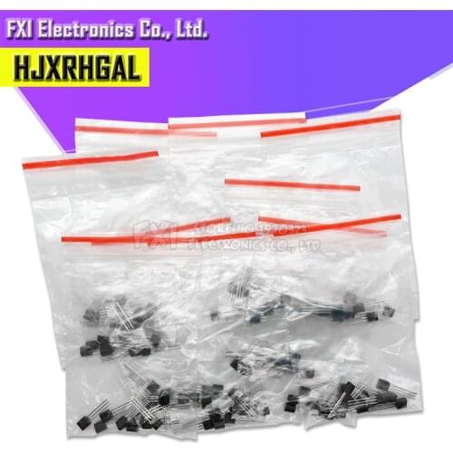 BC337 BC327 2N2222 2N2907 2N3904 2N3906 S8050 S8550 A1015 C1815 10Values x10pcs=100 Transistors set Pack Transistor kit (TO-92)