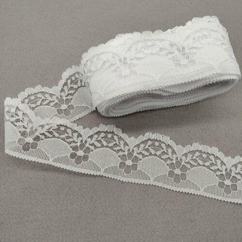 New 10 Yards High Quality White Lace Ribbon Tape 40MM Lace Trim DIY Embroidered For Sewing Decoration African Lace Fabric Ribbon