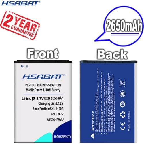 New Arrival 2650mAh AB553446BU Battery for samsung E2652,C3300,C3300K,E2120,E3300,S5150,M3200,B100,L250,L258,M628,W539,X989