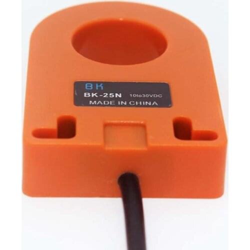 Orange 25mm Hole DC 6-36V 3 Wire NPN Normally Open HX-DGS-25N Inductive Ring Proximity Sensor Switch For Metal Screw Spring