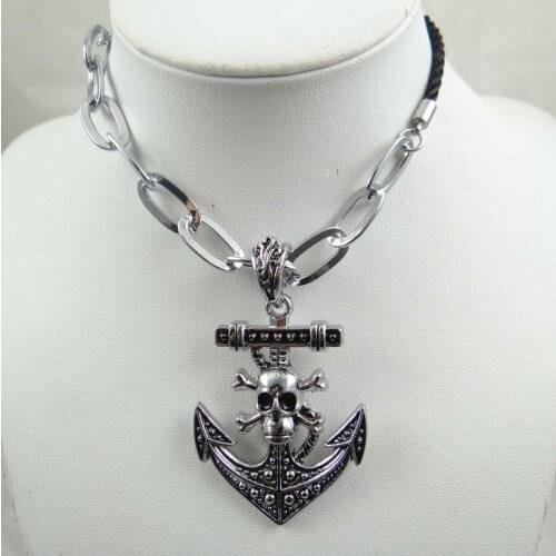 45*33MM wholesale individual charm alloy Skeleton pendant necklace skull R67