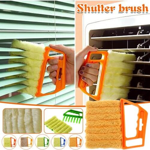 Useful Microfiber Window Cleaning Brush Air Conditioner Duster Cleaner With Washable Venetian Blind Blade Cleaning Cloth #T2P