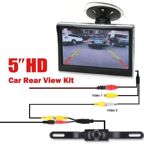 5"TFT LCD Monitor +Night Vision Backup Camera Waterproof Reverse Parking System