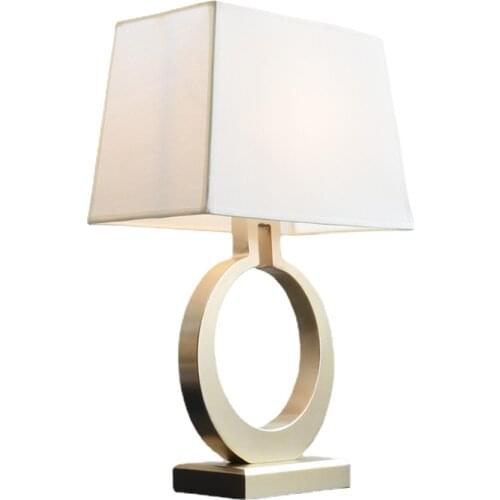 American Modern Electroplated Iron Body Desk Lamps Study Book Light Bedroom Bedside Lamp Office Business LED Table Decor E27