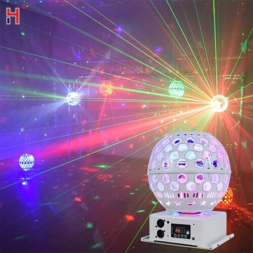 LED DJ Party Laser Christmas Lights Rotating Crystal Ball Sound Activated Dance Floor Disco Strobe Magic Light For Wedding KTV