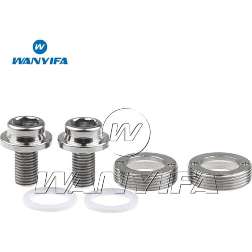 Wanyifa Titanium Bolt M8x15mm 1.0mm Pitch Square Hole Screw for Bicycle Chain Wheel Bottom Bracket Crank Fixed Screw 2 Sets