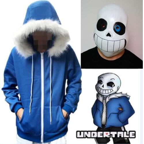 Adult Men Sans Cosplay Blue Hoodies Coat Unisex Jacket Halloween Cosplay Costumes Hooded Sweater Undertale COOL SKELETON Cosplay