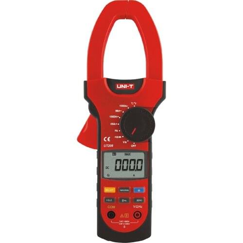 UNI-T UT208 6666 Counts LCD Clamp Digital Multimeter AC DC Voltage Amp Ohm Temp Tester 1000A Handheld Clamp Meter
