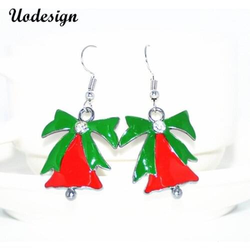 Uodesign High Quality Women Cute Christmas Bell Gift Box Shoes Dangle Earrings Jewelry Muti-Color Christmas Drop Earring