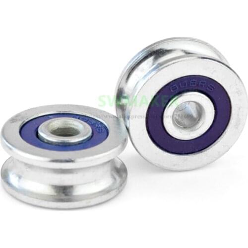 10pcs 6*28*12mm groove U type, non-standard bearing pulley / guide wheel / roller, 8mm Round rail wire rope lifting wheel