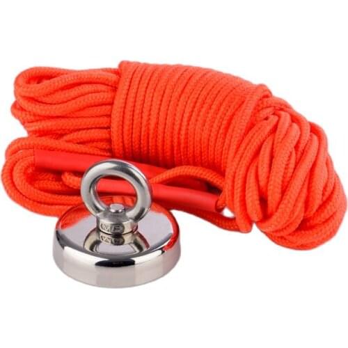 100Kg Powerful Neodymium N52 Strong Magnet Ring Sea Fishing Magnet Salvage Magnetic Material Magnets Water Magnet with 15m Rope