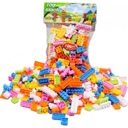 144pcs Plastic Building Blocks Kids Bricks DIY Model Assembling Kit Children Colorful Self-Locking Bricks Blocks Educational Toy