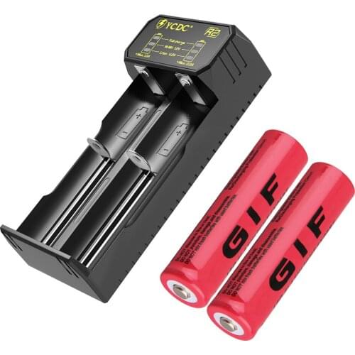 2x 18650 Battery Rechargeable Battery 3.7V 18650 9800mAh Li-ion Rechargeable Battery For Flashlight Torch With 18650 Charger
