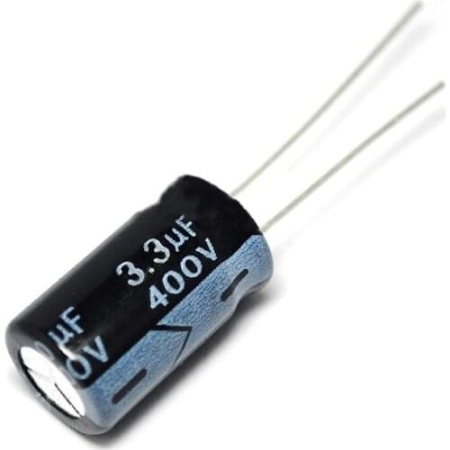 20PCS Higt quality 400V3.3UF 8*12mm 3.3UF 400V 8*12 Electrolytic capacitor