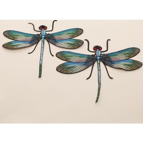 50pcs/lot Large Embroidery Patches Dragonfly Women Shirt Clothing Decoration Sewing Accessories Diy Iron Heat Transfer Applique