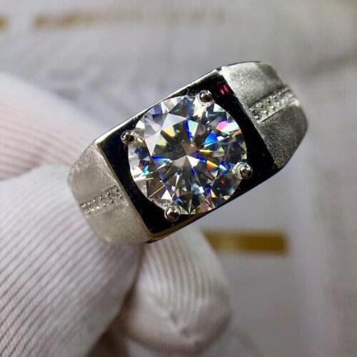 925 sterling silver ring 1CT 2CT Mens Diamond Jewelry Moissanite Ring Engagement wedding anniversary ring