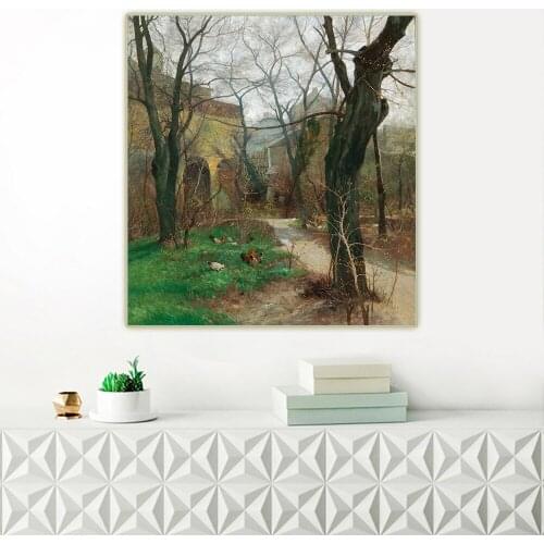 Adolf Kaufmann《Early Spring》Canvas Oil Painting Artwork Aesthetic Poster Picture Wall Hanging Decor Home Living Room Decoration