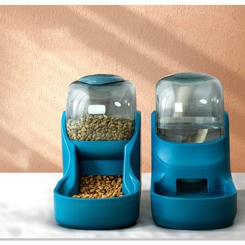 Pet Dog Cat Automatic Feeder Large Capacity Cat Water Fountain Plastic Dog Feeding Bowls Food Storage Bucket Pet Accessories