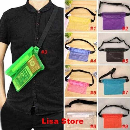 Free DHL 50pc 22*14cm Women Men Triple Sealed Waterproof Bag Phone Outdoor Jacket Drifting Swimming Bags PVC Waist Pocket Bag