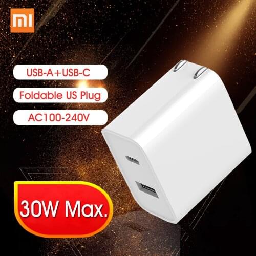 Xiaomi USB Fast Charger 30W US Plug Power Adapter USB-C Socket Travel Adaptor Charger For iPhone 12/12pro/12 Pro Max/12 Mini