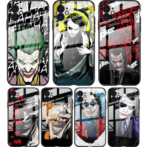 Evil circus clown For Apple iPhone 13 12 11 8 7 6S XS XR SE X 2020 Pro Max Mini Plus Tempered Glass Phone Case